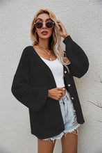 Load image into Gallery viewer, Openwork V-Neck Dropped Shoulder Cardigan