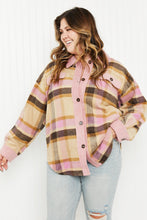 Load image into Gallery viewer, GeeGee Make Way Full Size Plaid Corduroy Trim Shacket