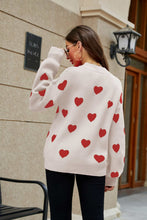 Load image into Gallery viewer, Heart Pattern Lantern Sleeve Sweater