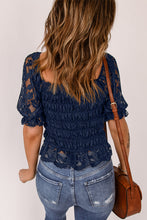 Load image into Gallery viewer, DIBS 4782 Lace Smocked Flounce Sleeve Blouse