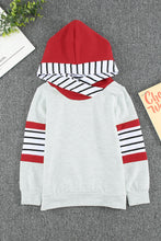 Load image into Gallery viewer, Girls Striped Color Block Hoodie