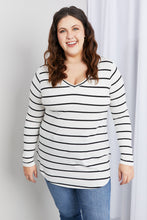 Load image into Gallery viewer, Zenana Full Size Striped V-Neck Long Sleeve Top