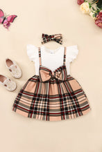 Load image into Gallery viewer, Baby Girl Plaid Bow Detail Pinafore Skirt