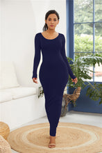Load image into Gallery viewer, Round Neck Solid Bodycon Dress
