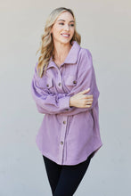 Load image into Gallery viewer, Heimish Full Size Button-Up Shirt Jacket in Purple