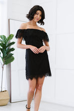 Load image into Gallery viewer, Andree by Unit Long Lost Love Lace Off-Shoulder Dress in Black