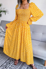 Load image into Gallery viewer, Printed Smocked Flounce Sleeve Maxi Dress
