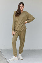 Load image into Gallery viewer, Zenana Rest and Relaxation Full Size Run Lounge Set in Khaki