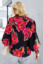 Load image into Gallery viewer, Printed Lantern Sleeve Button-Up Shirt