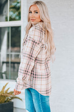 Load image into Gallery viewer, Plaid Button Down Collared Shirt Jacket with Pockets