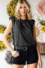 Load image into Gallery viewer, Sequin Round Neck Capped Sleeve Tank