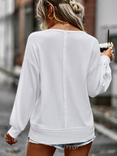 Load image into Gallery viewer, Slit Dropped Shoulder Notched Top