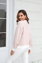 Load image into Gallery viewer, Button-Down Stripe & Plaid Contrast Pattern Cardigan