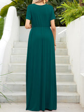 Load image into Gallery viewer, Round Neck Short Sleeve Maxi Dress with Pockets