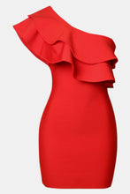 Load image into Gallery viewer, Ruffled One-Shoulder Bodycon Dress