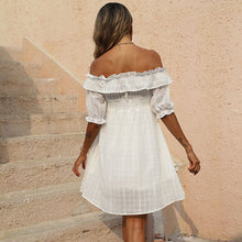 Load image into Gallery viewer, Off-Shoulder Flounce Sleeve Dress