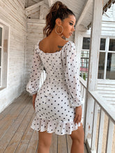 Load image into Gallery viewer, Star Print Surplice Belted Ruffle Hem Dress
