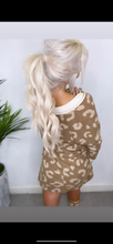 Load image into Gallery viewer, Leopard V-Neck Top and Shorts Lounge Set