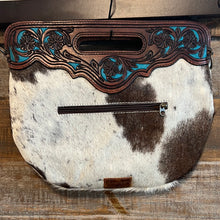 Load image into Gallery viewer, American Darling Hide Genuine Leather Hand Carved Detail Purses DIBS DARLING (TURQ or BROWN)
