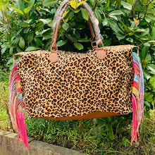 Load image into Gallery viewer, Fashion European and American tassel printed weekend bag