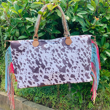 Load image into Gallery viewer, Fashion European and American tassel printed weekend bag