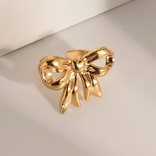 Load image into Gallery viewer, 18K Gold-Plated Stainless Steel Bow Ring

