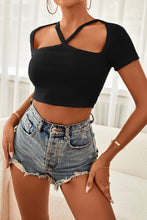 Load image into Gallery viewer, Cutout Short Sleeve Cropped Top
