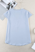 Load image into Gallery viewer, Lace Detail V-Neck Cap  Sleeve T-Shirt
