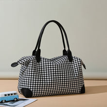 Load image into Gallery viewer, Houndstooth Canvas Travel Bag
