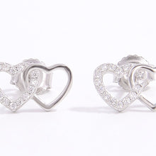 Load image into Gallery viewer, 925 Sterling Silver Zircon Heart Earrings
