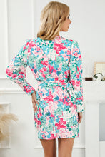 Load image into Gallery viewer, Printed Surplice Tie Waist Mini Dress
