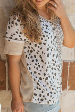 Load image into Gallery viewer, Plus Size Leopard V-Neck Short Sleeve T-Shirt
