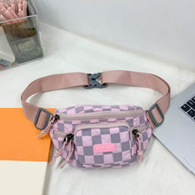Load image into Gallery viewer, Checkered Adjustable Strap Nylon Crossbody Bag
