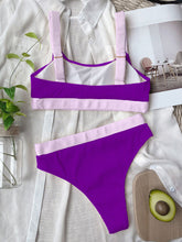 Load image into Gallery viewer, Contrast Scoop Neck Wide Strap Two-Piece Swim Set
