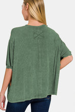 Load image into Gallery viewer, Zenana Ribbed Round Neck Drop Shoulder T-Shirt
