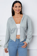 Load image into Gallery viewer, Ruched Half Zip Hooded Jacket
