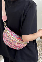 Load image into Gallery viewer, Adored Chevron Straw Sling Bag
