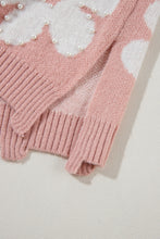 Load image into Gallery viewer, Pearl Trim Round Neck Short Sleeve Sweater
