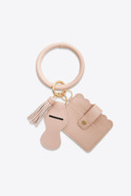 Load image into Gallery viewer, PU Wristlet Keychain with Card Holder
