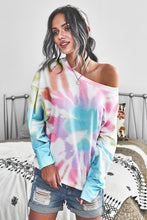 Load image into Gallery viewer, Tie-Dye Boat Neck Batwing Sleeve Tee
