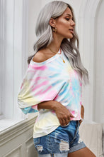 Load image into Gallery viewer, Tie-Dye Boat Neck Batwing Sleeve Tee
