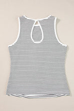 Load image into Gallery viewer, Cutout Striped Round Neck Tank
