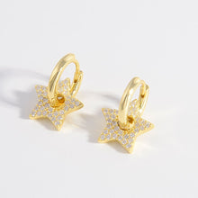 Load image into Gallery viewer, 925 Sterling Silver Zircon Star Earrings
