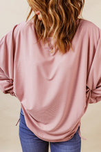 Load image into Gallery viewer, Ribbed Drawstring Dolman Sleeve Top
