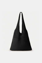 Load image into Gallery viewer, Zenana Crochet Mesh Half Pointelle Knit Tote Bag
