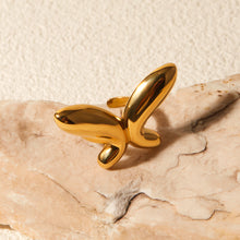 Load image into Gallery viewer, 18K Gold-Plated Stainless Steel Butterfly Ring
