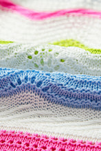 Load image into Gallery viewer, Openwork Color Block Round Neck Knit Top
