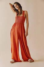 Load image into Gallery viewer, Smocked Wide Strap Jumpsuit
