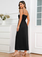 Load image into Gallery viewer, Slit Lace Detail Spaghetti Strap Dress
