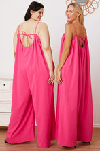 Load image into Gallery viewer, Double Take Full Size Ruffle Trim Tie Back Cami Jumpsuit with Pockets
